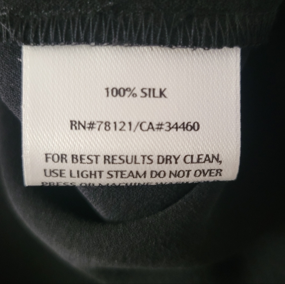 NWT Eileen Fisher $128 Silk Georgette Crepe Shell Black Size Petite Small - Picture 9 of 10